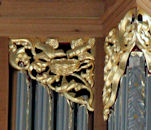 Carved birds, pipe organ carving, St Marks, Seattle, WA